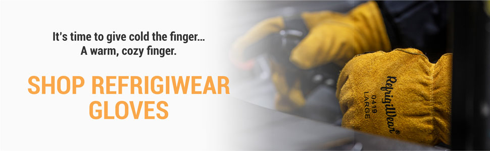 It's time to give cold the finger...A warm, cozy finger. Shop RefrigiWear Gloves.