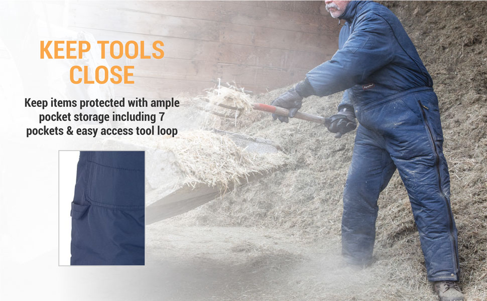 Keep tools close. Keep items protected with ample storage including 7 pockets and easy access tool loop.