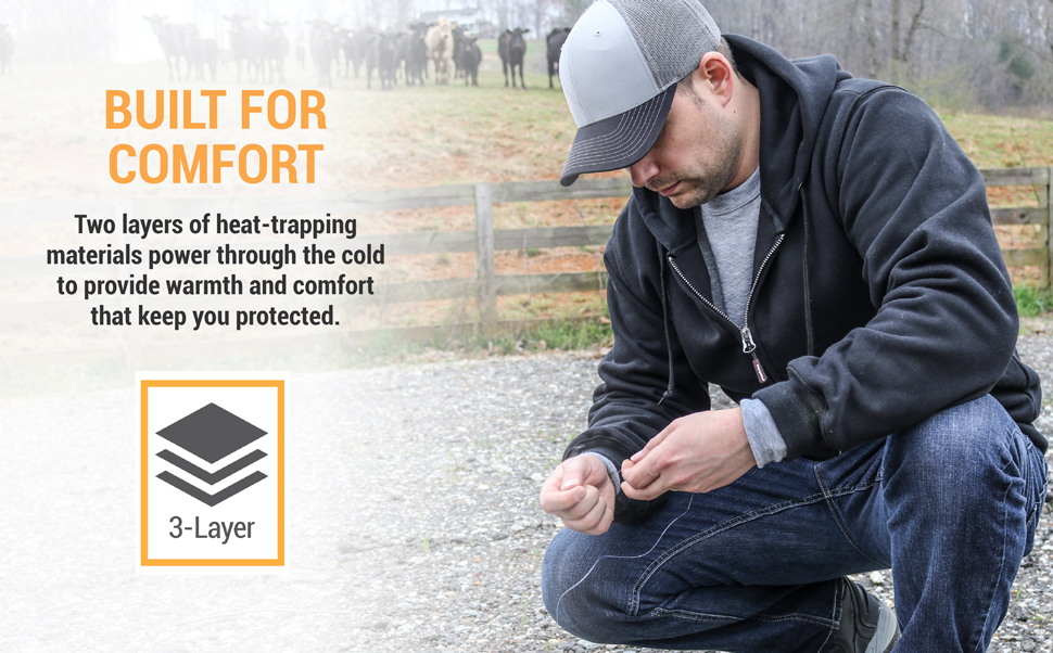 Built for comfort. Two layers of heat-trapping materials power through the cold to provide warmth and comfort that keep you protected.