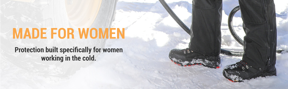 Made for women. Protection built specifically for women working in the cold.