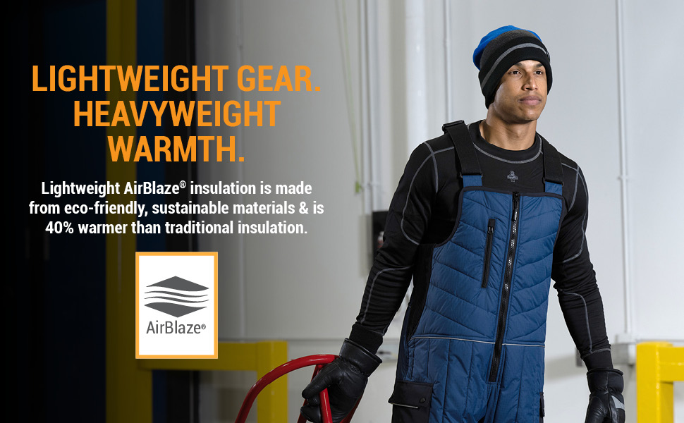 Lightweight gear. Heavyweight warmth. Lightweight AirBlaze insulation is made from eco-friendly, sustainable materials and is 40% warmer than traditional insulation.
