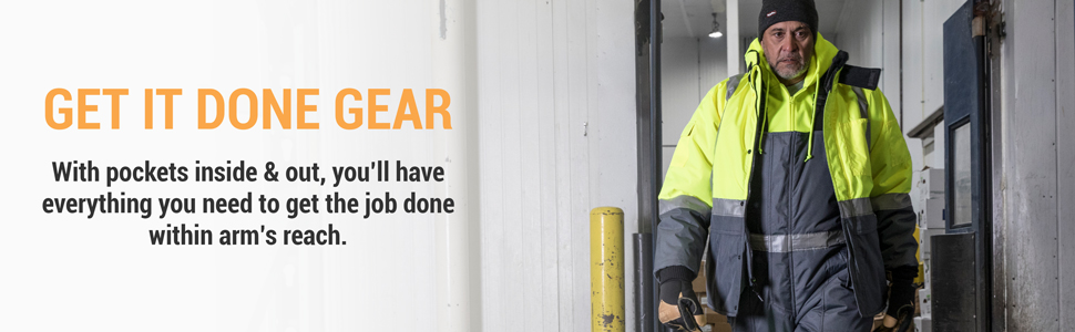 Get it done gear. With pockets inside and out, you'll have everything you need to get the job done within arm's reach.