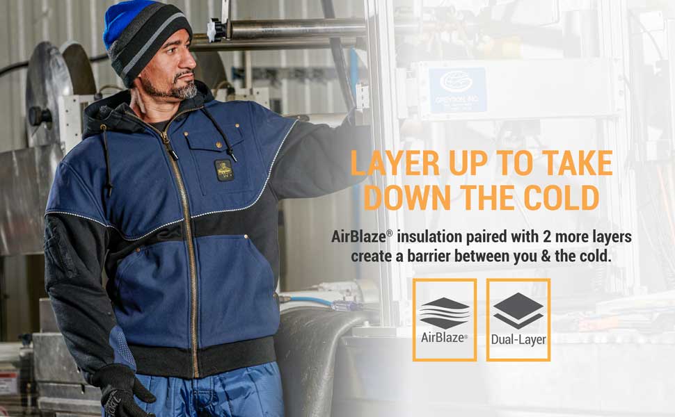 Layer up to take down the cold. Airblaze insulation paired with 2 more layers create a barrier between you and the cold.