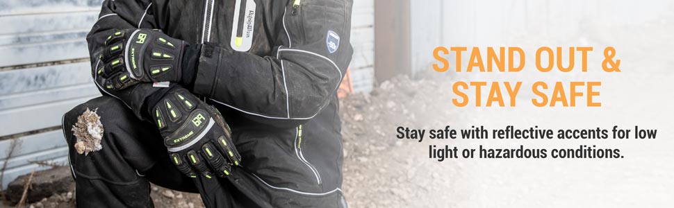 Stand out and stay safe. Stay safe with reflective accents for low light or hazardous conditions.
